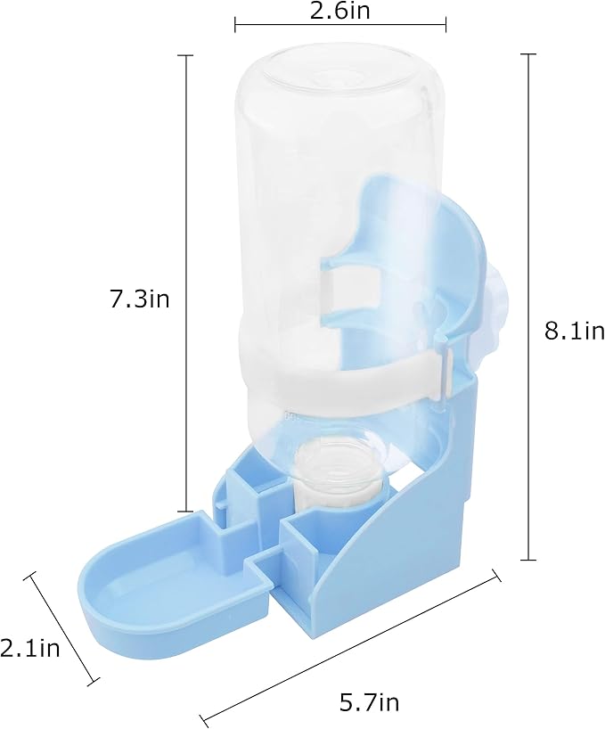 Rabbit Water Bottle,17oz Automatic Rabbit Water Bowl Dispenser Hanging Small Animal Water Bowl No Leak Water Feeder for Bunny Chinchilla Guinea Pig Hedgehog Hamster Ferret