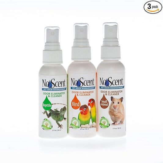 No Scent – Reptile, Bird, and Small Animal Odor Eliminator – Safe for Pets and All Surfaces – Multi-Pack, 2oz (Pack of 3)