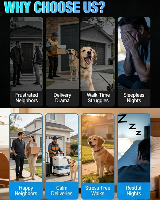 Dog Barking Control Devices, Ultrasonic & Sensor Technology, Anti Barking Device for Dogs with Remote Control, Adjustable Modes & Frequencies, Rechargeable, Bark Box Indoor Outdoor（PureBlack）