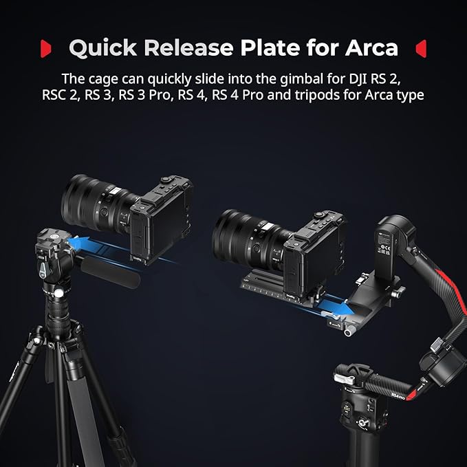 SmallRig ZR Camera Cage Kit for Nikon ZR, Full Cage with Silicone Grip, Top Handle for ARRI, Cable Clamp for HDMI, Built-in Cold Shoe and Quick-Release Plate for Arca - 5647