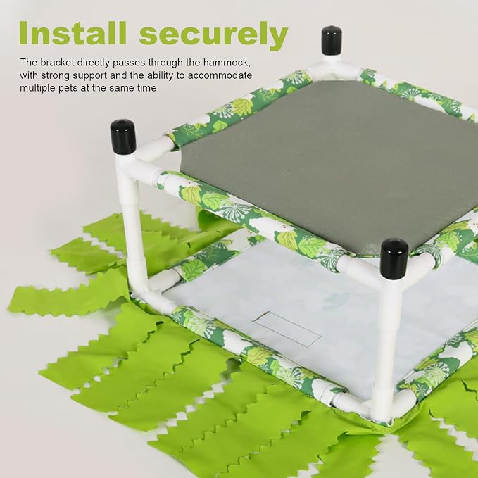 Guinea Pig Hideout with Curtain,Machine Washable Guinea Pig Hide Tent Houses & Habitats,Ideal Hides for Small Pets, Can be Assembled into Other Shapes,for Bunny Hedgehog(Green)