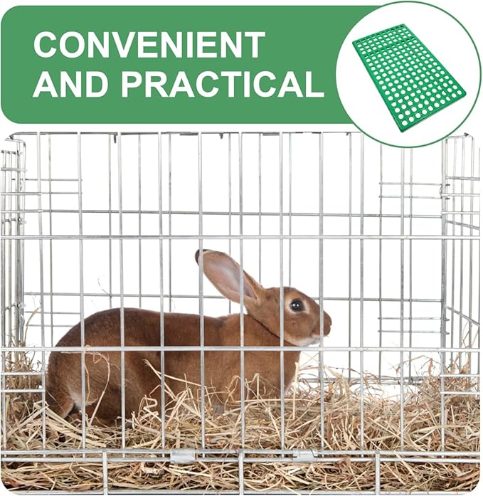 GANAZONO Rabbit Cage Mat 2 Pack Pet Feet Mat with Circular Holes for Claw Safety Easy Cleaning Rabbit Cage Isolation Board 19.68X11.81X1.57In