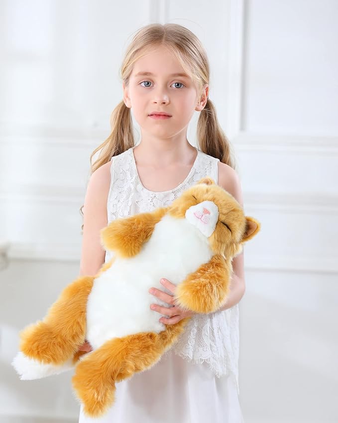 CU-MATE 20" Adorable Stuffed Animals Cat -Handmade Plush Soft Cat -Present Gift for Boys/Girls (Orange Cats)
