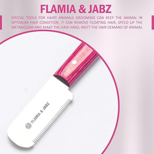 FJ Professional Stripping Knife, Right handed, 3 inch blade (Stainless Steel) (Fine, Pink)