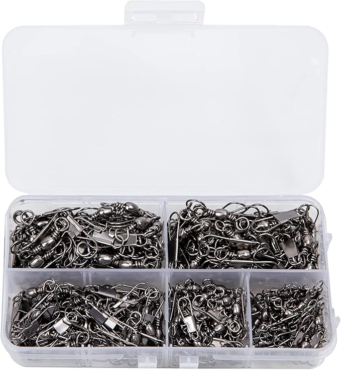 GREATFISHING 200PCS High Strength Heavy Stainless Steel Split Ring Lure Connector Swivels Snap with Fishing Pliers 30lb to 120lb Test