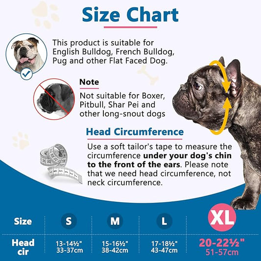 BARKLESS French Bulldog Muzzle, Soft Silicone Short Snout Dog Muzzle for English Bulldog, Brachycephalic Dog Mouth Guard to Prevent Biting, Ideal for Grooming, Allows Panting (Hot Pink, XL)