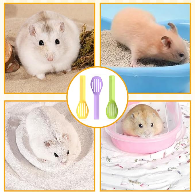 9Pcs Bathing Sand Scooper for Hamsters, Small Pet Grooming | Hamster Bedding Scooper,Pet Cleaning Tool,Small Pet Grooming