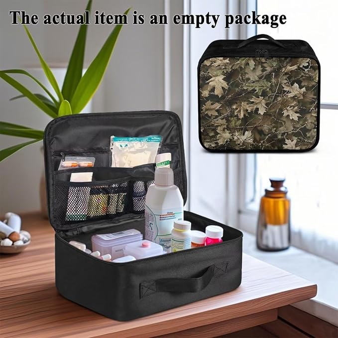 Rnyleeg Camo Hunting First Aid Bag Empty Large First Aid Travek Kit Compact Medical Kits for Home Car Camping Hiking Portable Medical Supply Organizer Bag