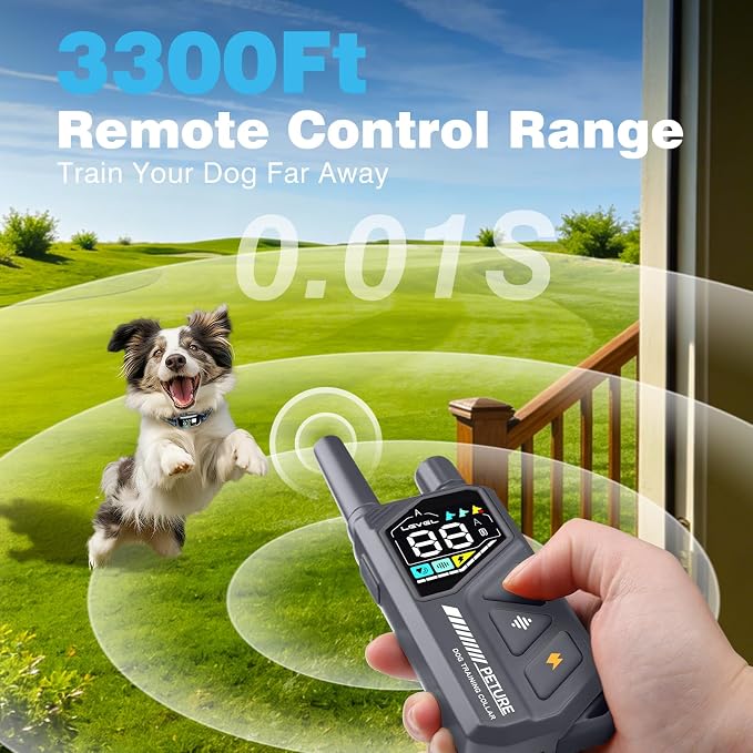 2-in-1 Dog Shock & Bark Collar Combo - New Updated Automatic Bark Collar & 3300Ft Remote Training Collar with 3 Training Modes for 7-120lbs Small Medium Large Dogs, IPX7 Waterproof E-Collar