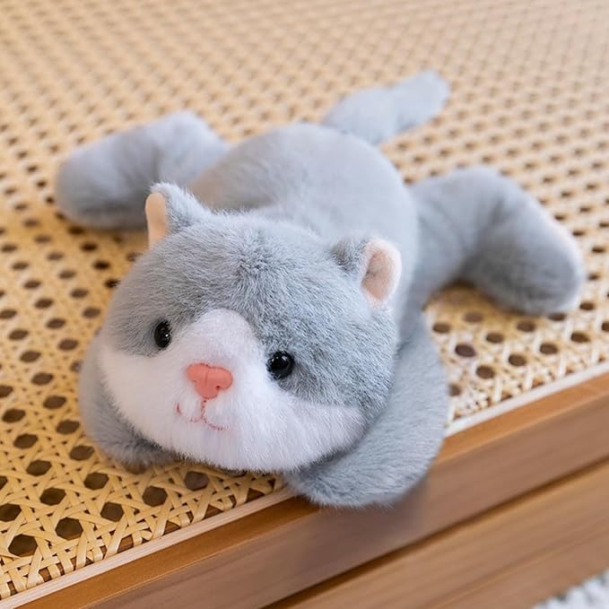 Ditucu Cute Palm-Sized Cat Stuffed Animal Soft Capibara Plush Doll Small Kitten Plushies Toys Gifts for Kids Grey 7.8 inch