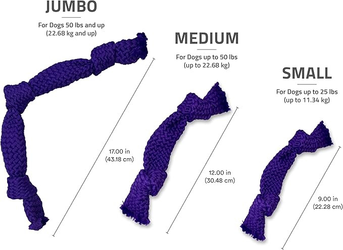 Playology Dog Toys | Dri-Tech Dental Rope Toy for Large Senior Dogs, Gentle on Teeth | Pork Sausage Scented Jumbo Toy | Dog Rope for Tug of War