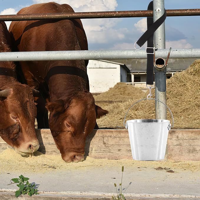 balacoo Adjustable Bucket Straps for Horses 4-Pack High-Strength Nylon Hanging Straps for Water Buckets Stall Accessories Secure Feeder Hanger for Equestrian Farm Use