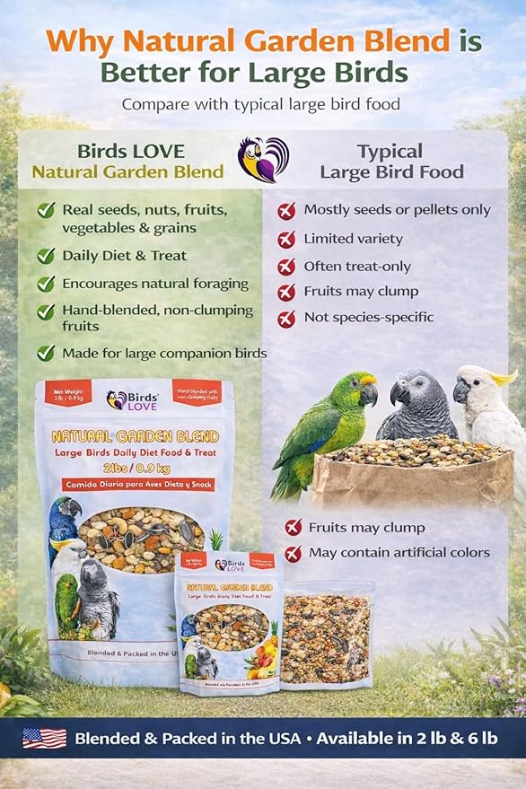 Birds LOVE All Natural Garden Blend Bird Food for Parrots 2lb