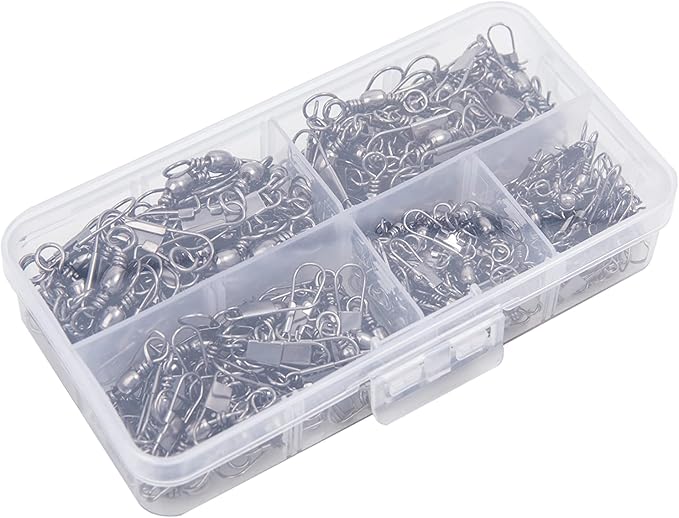 GREATFISHING 200PCS High Strength Heavy Stainless Steel Split Ring Lure Connector Swivels Snap with Fishing Pliers 30lb to 120lb Test