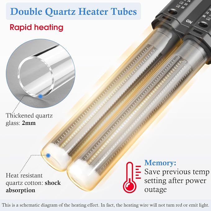 HITOP 400W 600W Submersible Aquarium Heater, Fish Tank Heater with External Controller and Cover, Large Heater for Seawater/Fresh Water Aquarium