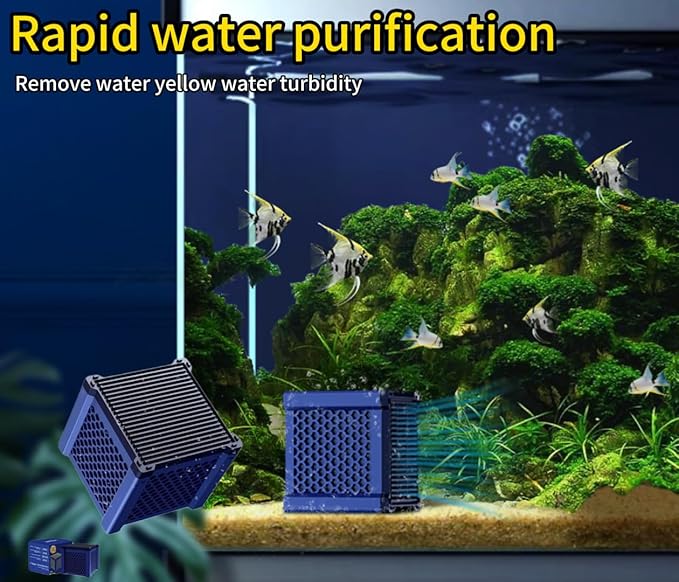 Ecological Aquarium Water Purifier, a new Type of Fish Tank Filter Cube, Suitable for Aquariums, Ponds, and Horse troughs Filters (Blue) (1)