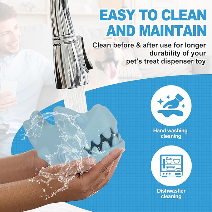 Durable Natural Rubber Dog Chew Toys for Aggressive Chewers, Treat Dispensing Dog Toys, Interactive Enrichment Toy to Keep Dogs Busy, Mental Stimulation, Clean Teeth