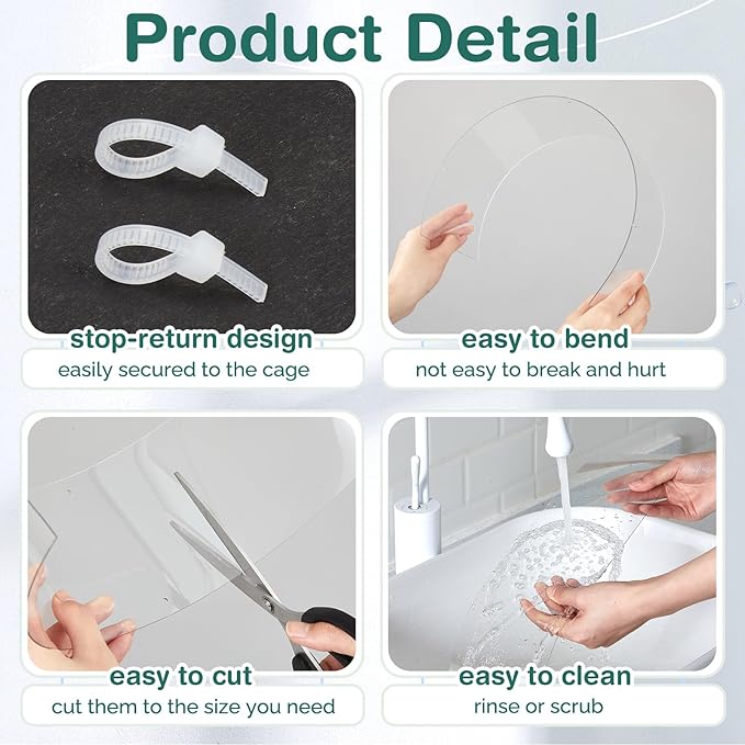 Juexica 3 Pcs 82.7 x 4.5 Inch Guinea Pig Cage Liner Clear Cuttable Critter Cage Liner with Pre Drilled Holes Urine Guard Extra Long Cage Liner with 150 Zip Ties for Rabbit Hamster Ferret Chinchilla