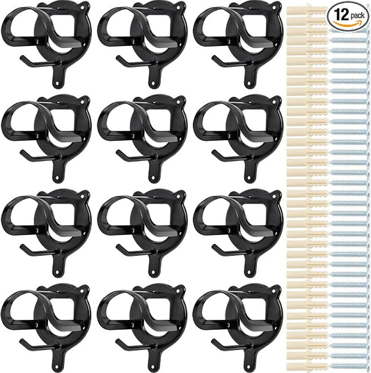 12 Counts Horse Bridle Rack, Bridle Bracket Bridle Hooks with Tubes and Screw, Horse Tack Storage Halter Hanger Metal Bridle Holder for Tack Room,Horse Blanket Rack,Bridle Holder Wall Mount