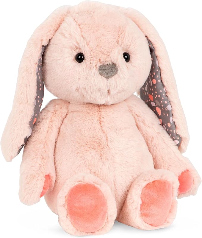 B. toys – 12-Inch Pink Plush Bunny – Huggable Stuffed Animal Bunny Toy – Soft & Cuddly – Washable – Newborns, Toddlers, Kids – 0+ Months