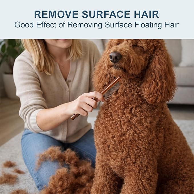 2-Piece Professional Grooming Kit with Stainless Steel Teeth, for Long-Haired Pets During Shedding Season and Mat Removal Sessions,Dematting Tool for Dogs, Cat Dematting Tool, Dematting Comb for Dogs