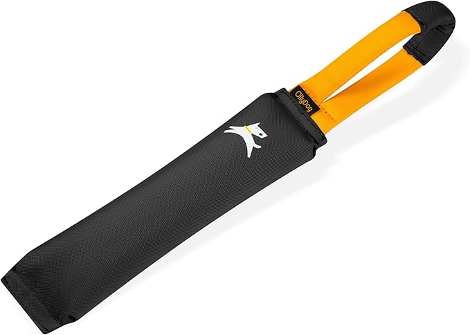 OllyDog Tugger | Durable Dog Tug Toy | Recycled | Tough Dog Bite Pillow | Handle | Interactive Pull Toy | Fetch & Training (Raven)