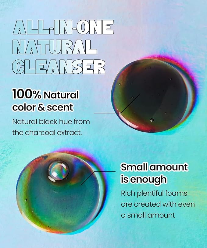 CHASIN' RABBITS Mindful Bubble Cleanse | Vegan All In One Face to Body Bubble Cleanser | Pore Purifying with Charcoal face wash for mens, For Oily Skin | 200mL/6.76 fl. oz