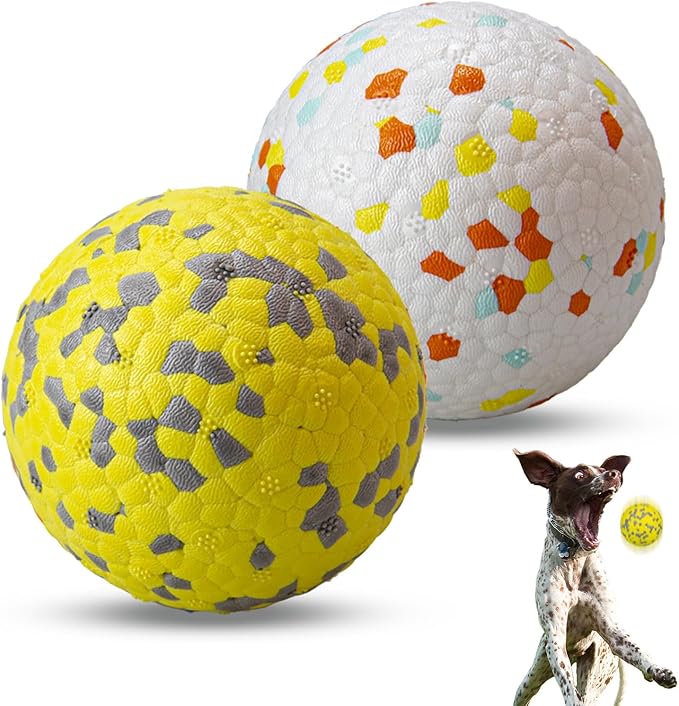 Dog Ball Toys Dog Tennis Ball for Aggressive Chewers Indestructible Bouncy Lightweight Water Toy Fetch Ball for Large Medium and Small Dog