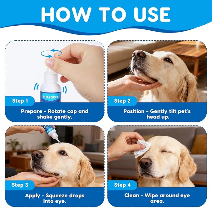 Dog & Cat Eye Drops, Soothing Eyes, Relieve Eye Irritation & Itching, Redness, Gentle and Safe - 2 fl oz