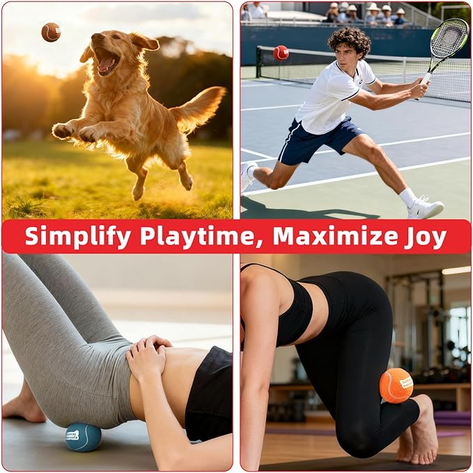 2.5" Dog Tennis Balls 24-Pack – Silent Bounce, Tough Rubber Core, Durable Fetch & Training Toys for Indoor/Outdoor Play, for Small Medium Large Dogs (Classic Mix Color, 24-Pack)