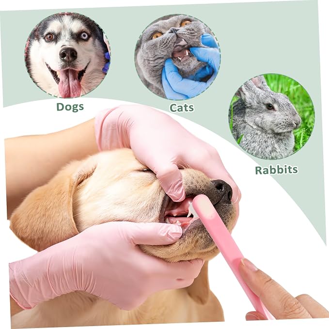 3pcs Soft Bristle PET Toothbrush Set for Dogs Cats and Rabbits Micro Head Oral Care for Small Breeds Gentle Tooth Cleaning Supplies