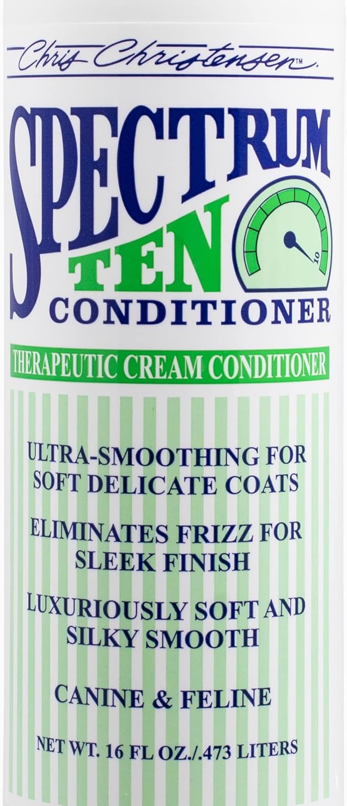 Chris Christensen Spectrum Ten Dog Conditioner, Groom Like a Professional, Gentle Cleansing, Leaves Coat Soft & Silky, Gorgeous Shine, Made in the USA, 473ml