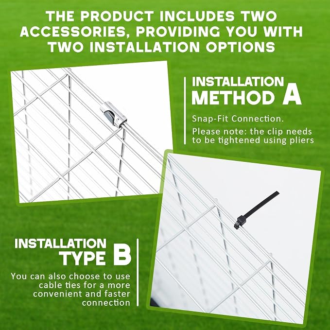 1 Set 24 x 24 x 16 Inch Stackable Rabbit Breeding Cage Complete Kit with Feeder and Water Bottle Foldable Metal Small Hutch with Tray and Stand for Guinea Pig Ferret Bunny Easy to Clean