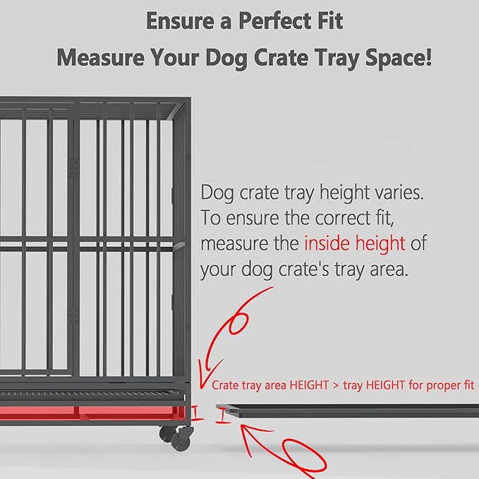 Dog Crate Tray 47"-ChewProof Replacement Pan, Easy to Clean, Easy to Assemble,Ideal for Potty Training-Perfect for Pet Crates & Kennels(46.85" L x 29.17" W x 1.0" H, Tray 47” fit 48” Crate)