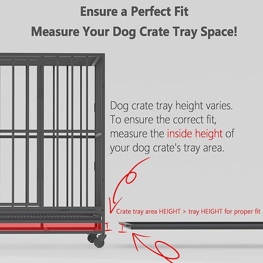 Dog Crate Tray 47"-ChewProof Replacement Pan, Easy to Clean, Easy to Assemble,Ideal for Potty Training-Perfect for Pet Crates & Kennels(46.85" L x 29.17" W x 1.0" H, Tray 47” fit 48” Crate)