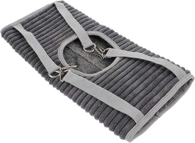VICASKY Warm Plush Nest Ferret Hideout Nest Small Pet Hammock Hamster Hanging Tunnel Grey