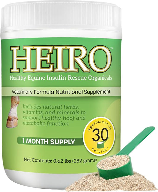 HEIRO Healthy Equine Insulin Rescue Nutritional Supplement for Horses, Natural Herbal Blend with Magnesium & Vitamin E, Supports Normal Metabolic Function & Hoof Comfort, 30 Servings, 30-Day Supply