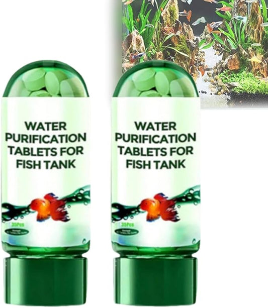 Powerful Aquarium Water Purification Tablet,Water Purification Tablets for Fish Tank,Remove All Kinds of Turbidity from Fish TankWater (2PC)