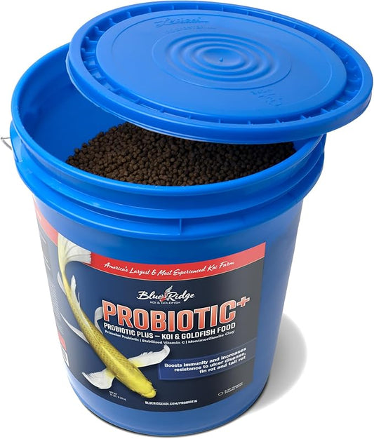 Blue Ridge Fish Food 14lb, Probiotic Plus 3/16" Floating Pellet, Koi Goldfish Food