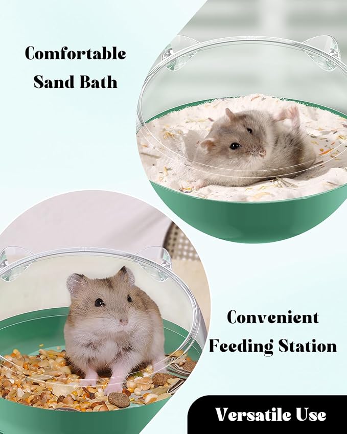 Pawfly Hamster Sand Bath Container, Hamster Sand Bath Box, Hamster Bathtub, Hamster Bathroom, Hamster Toilet, Plastic Dust Bath for Dwarf Hamsters, Syrian Hamsters, Mice, Gerbils & Small Animals