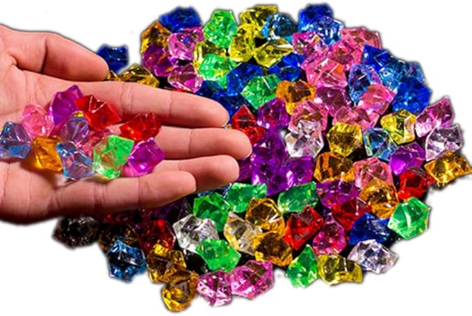 Ivie Colorful Crystal Stone Acrylic Glass Transparent Stone for Fish Tank,Aquarium,Terrariums,Vase,Plants,Garden Decoration (200grams) (mix)