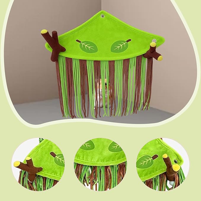 Corner Hideaway Ferret Hammock Portable Exercise Habitat Decor Small Pet Corner Hideout for Chipmunk Mice Squirrel Guinea Pig, Triangle