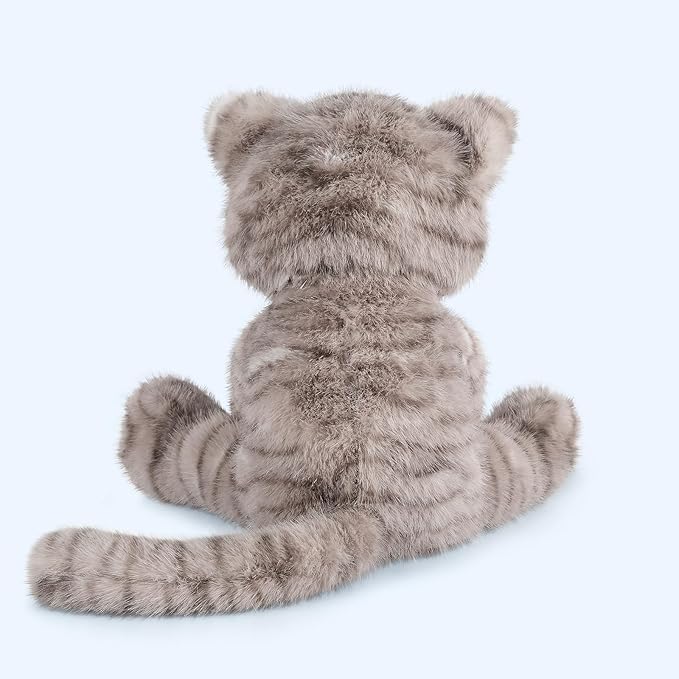 SuzziPals Heatable & Coolable Grey Cat Stuffed Animal, Cat Heating Pad Microwavable for Soothing & Relaxation, Lavender Scented Cat Plush Toy for Stress Relief, Stuffed Cat Toys for Kids