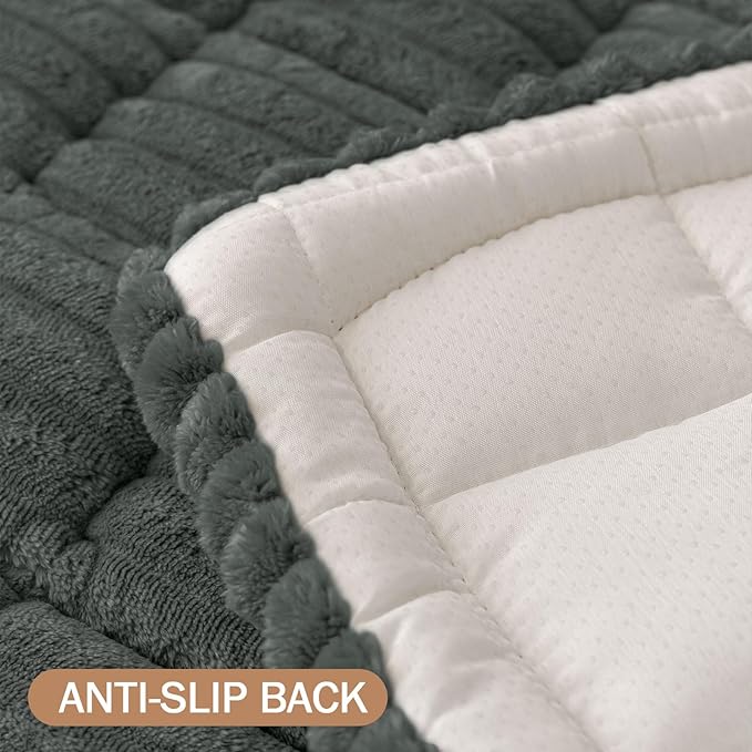 Smiry Couch Cover for Dogs, Non Slip Washable Sofa Protector for Pets, Soft Furniture Cover for Pet, Stylish Sofa Covers, Cozy Protect Against Fur, Dirt & Everyday Messes (Dark Grey, 27.6" x 47")