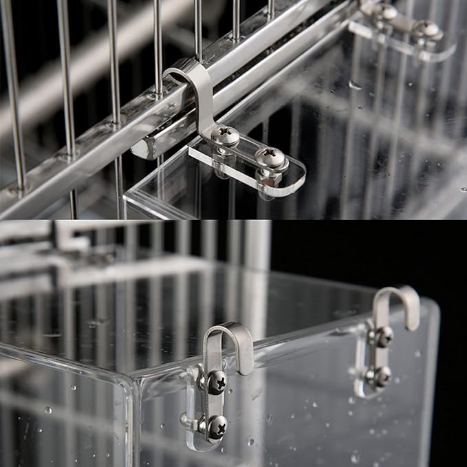 GURECOD Hanging Bird Bath Cube Bird Bathtub Bath Shower Box Bowl Cage Accessory for Little Bird Canary Budgerigar Parrots Crested Myna Cockatiel Lovebird Parakeet Bath (Small)