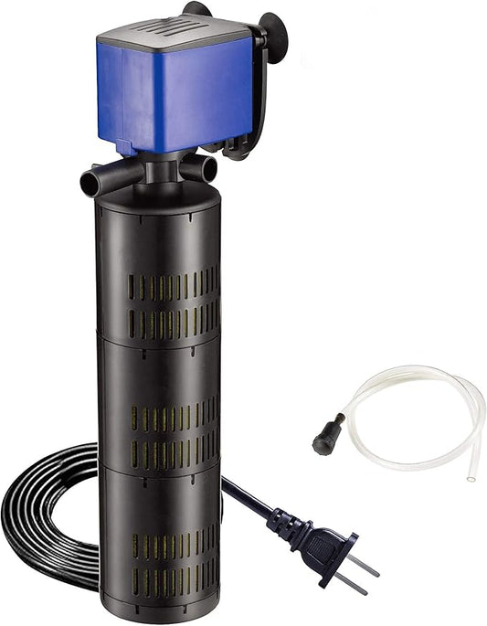 475 GPH Internal Filter Submersible Pump - 3 in 1 Aquarium Fish Tank Pump with Oxygenation, Filtration & Water Cycling, 5 ft max lift, 25W - 5 Pack