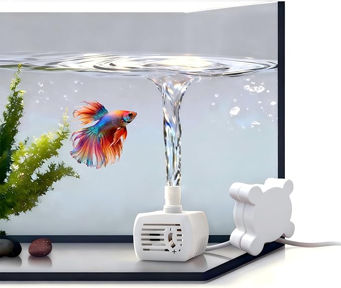 Wireless Aquarium Pump for Small Tank 5 Gallon & Under - Ultra Quiet 4.5W Submersible Pump with Adjustable Flow (40GPH) Includes Charger,Betta Fish Tank,Pet Fountain,Hydroponic bucket