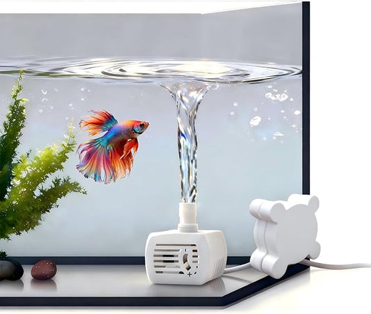 Wireless Aquarium Pump for Small Tank 5 Gallon & Under - Ultra Quiet 4.5W Submersible Pump with Adjustable Flow (40GPH) Includes Charger,Betta Fish Tank,Pet Fountain,Hydroponic bucket