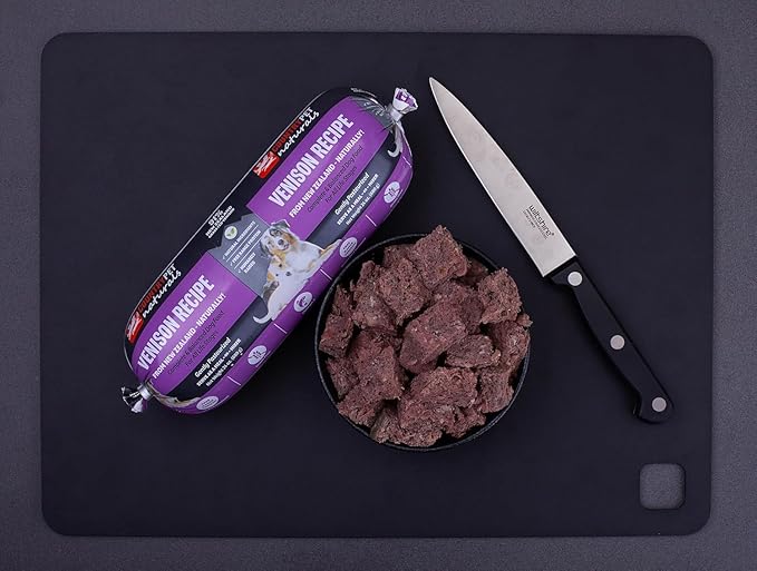 New Zealand Venison Frozen Fresh Dog Food, High-Protein 91% Grass-Fed Free-Range Meat, Gently Cooked, Grain-Free, Omega-3s, 6 lb (4 Rolls)