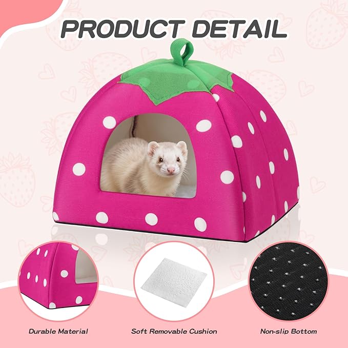 Guinea Pig Hideout Warm Fleece Small Animal Bed Washable Pet Cushion Winter Warm Sleeping Nest for Hamster Rabbit Chinchilla